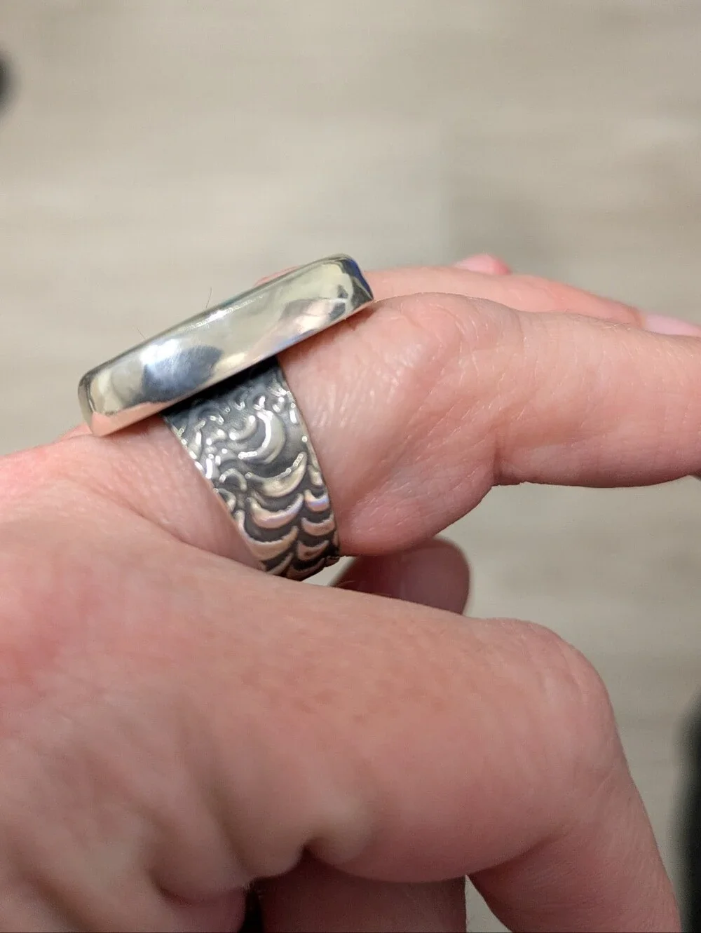 Bamboo Mountain Turquoise Stone Sterling Silver Ring - 6.5